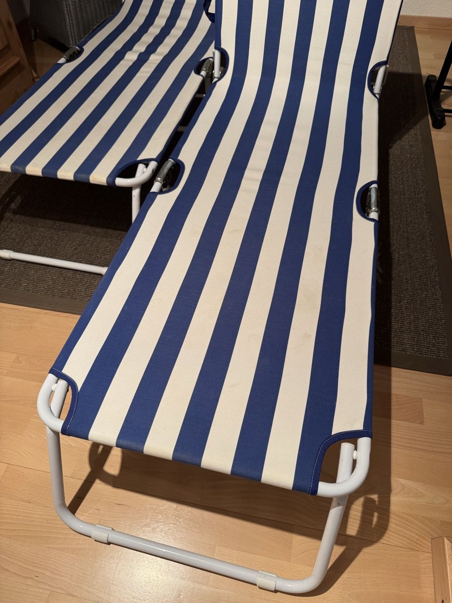 Sedie a sdraio: FIAM Liegestühle Blau-Weiss – Usato da Maisprach venduto da 4464 2