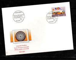 1987 - FDC / Werbemarken - 50 Jahre Automobil-Postbüro