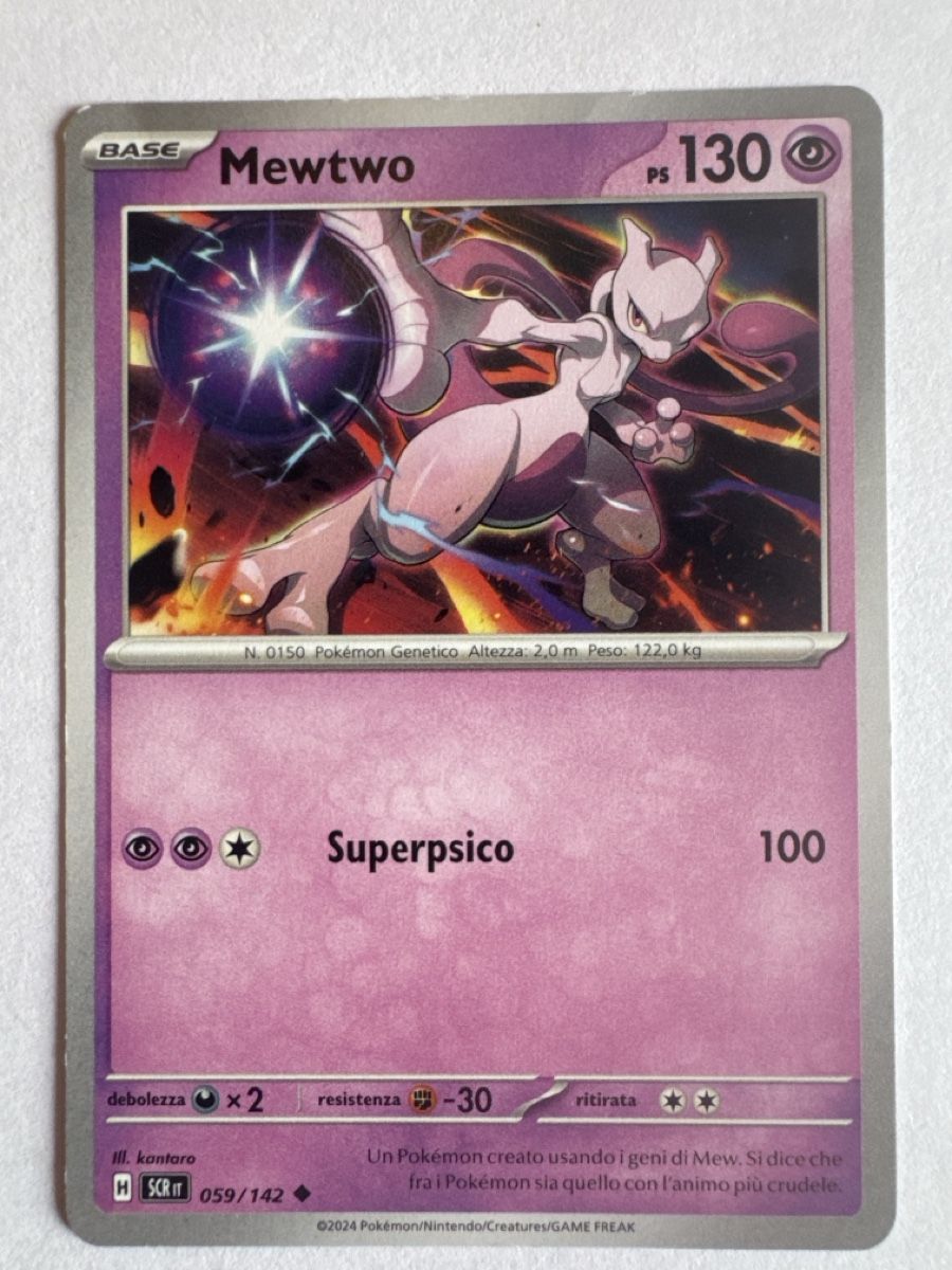 Pokémon Sammelbilder & Trading cards: Mewtwo Karte 059/142 PS 130 guter Zustand – Gebraucht aus Erlinsbach von designtology