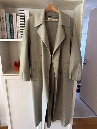 Zara Mantel hellgrün Wolle Misch COS Massimo 