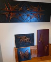 4er Set Handgefertigte Fadenbilder (String Art) Kupferdraht