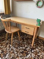 Schreibtisch und Stuhl Holz natur Gebraucht
