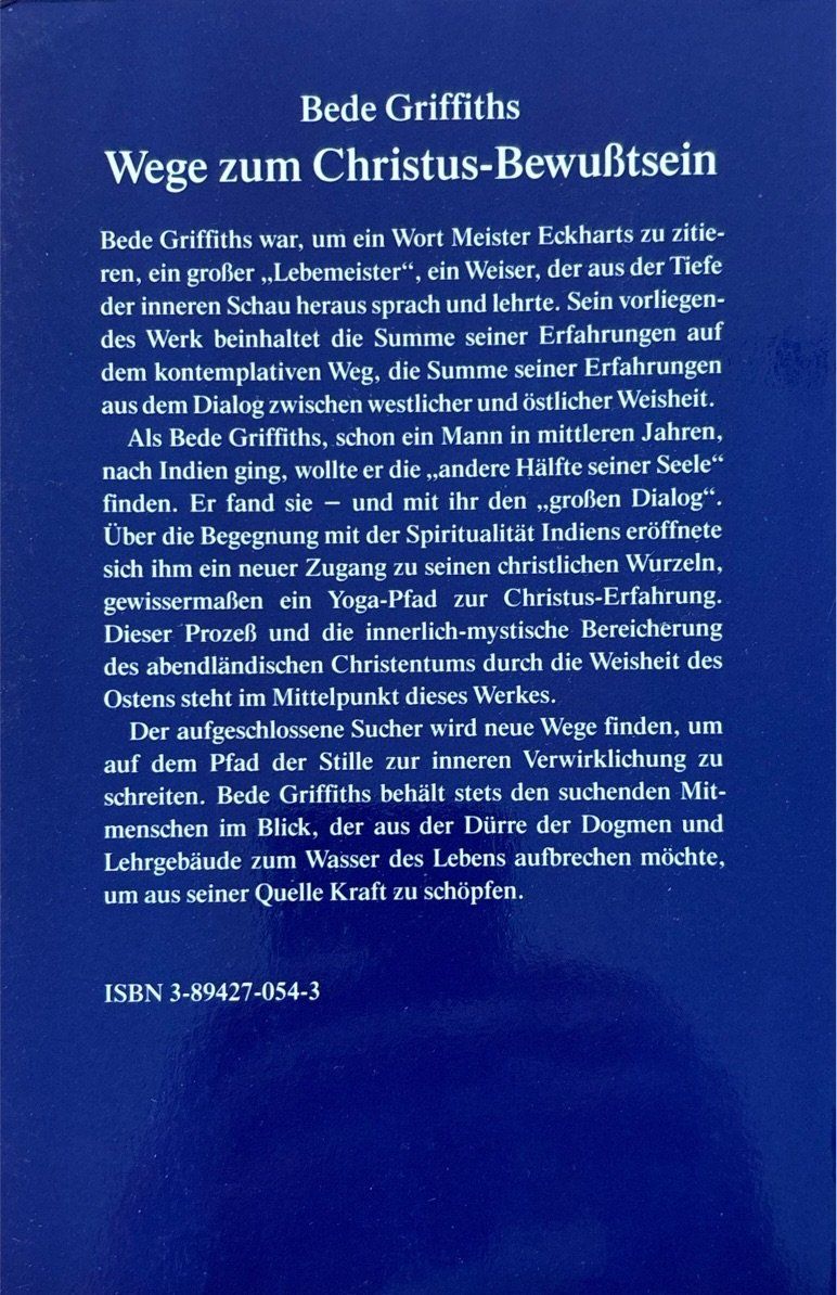 Libri: Griffiths Bede, Wege zum Christus-Bewusstsein – Nuovo (secondo la descrizione) da Sarnen venduto da Livres 1