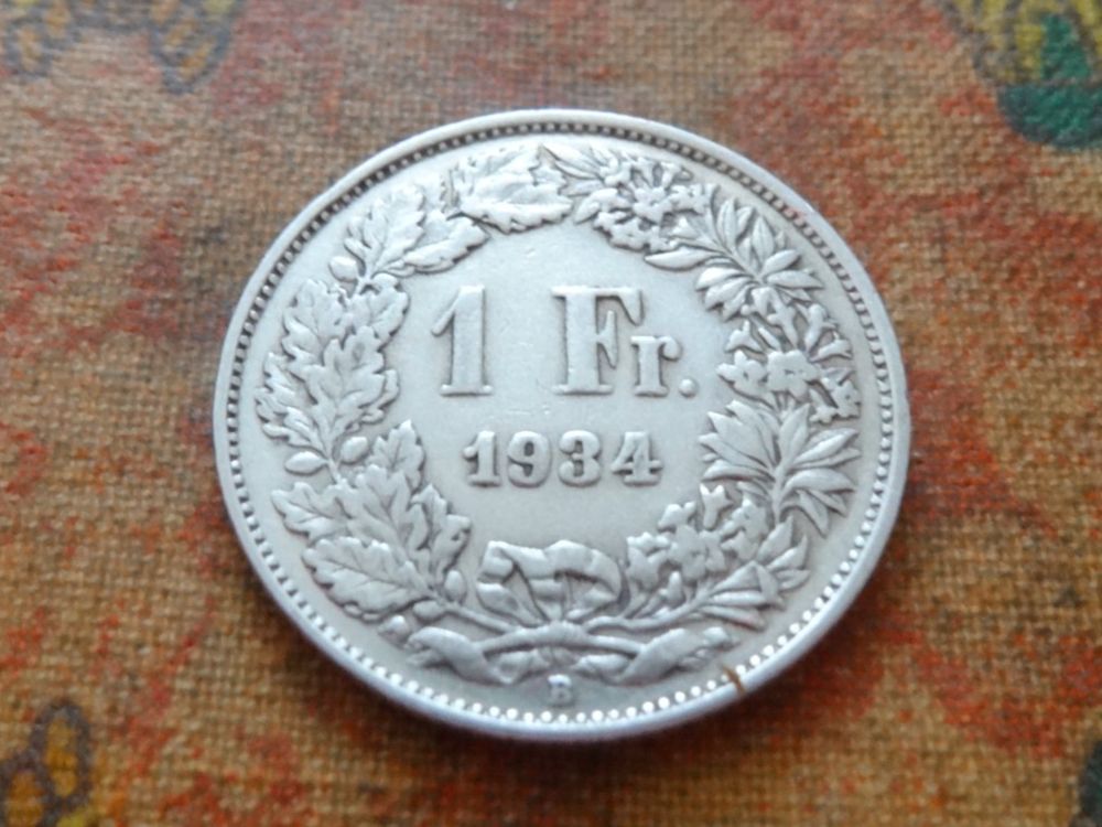 Alle Münzen: 1 Fr. 1934  (Y) – Gebraucht aus Romanel-sur-Lausanne von Swift13
