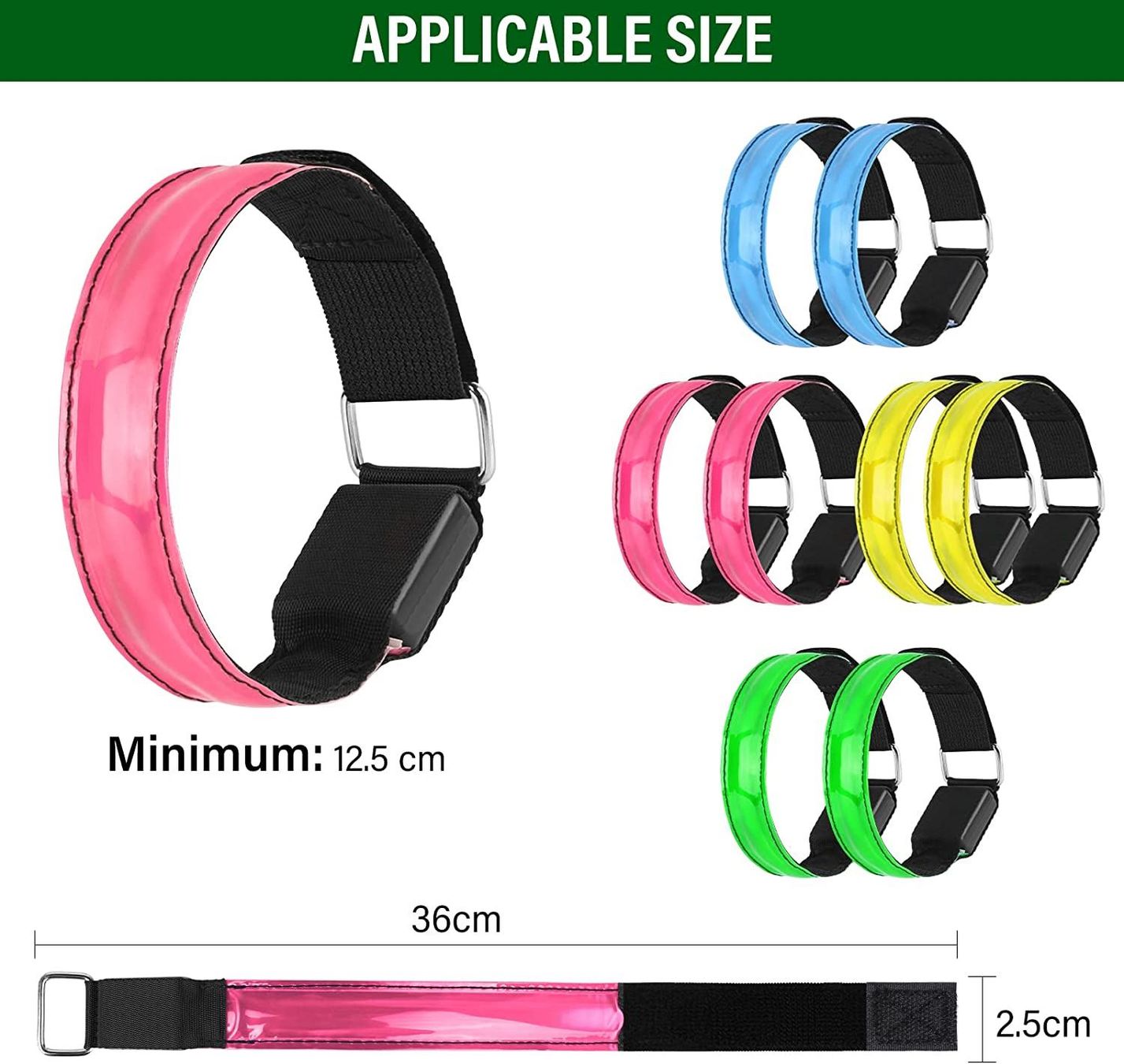 Bracciali & Braccialetti: LED Armband leuchtet hell - verstellbar – Nuovo e nell'imballaggio originale da Diepoldsau venduto da preisparadies-ch 1
