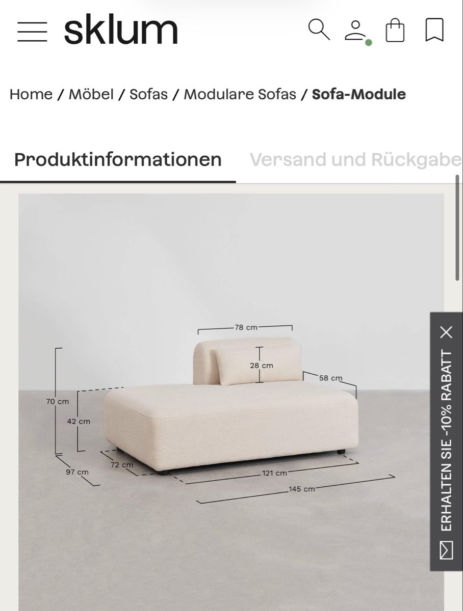 Sofas: SKLUM Modular Sofa Top Zustand  – D'occasion à Unterkulm par kra_2kp7 2