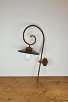 AnNo28 Alte Hof Lampe/Wandlampe/Aussenlampe/Emaille Schirm