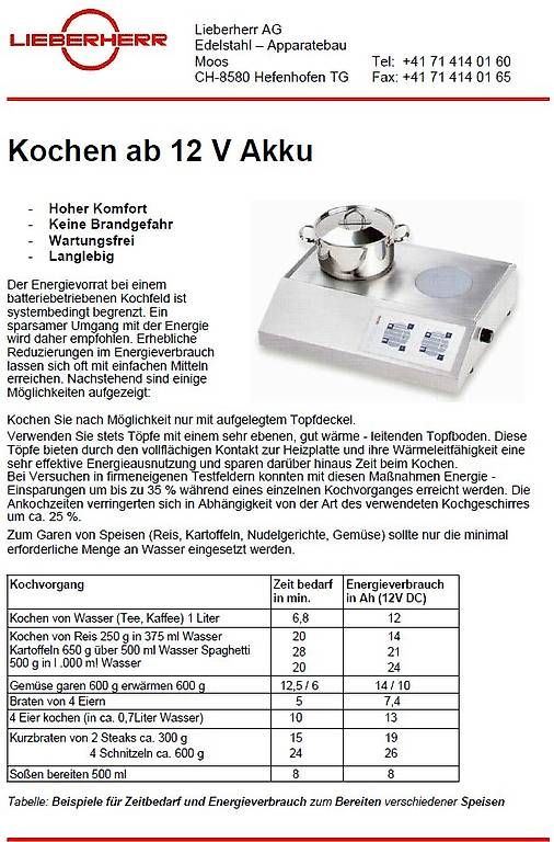 Cucine: Kochplatte 12V – Usato da Hefenhofen venduto da LieberherrAG 7
