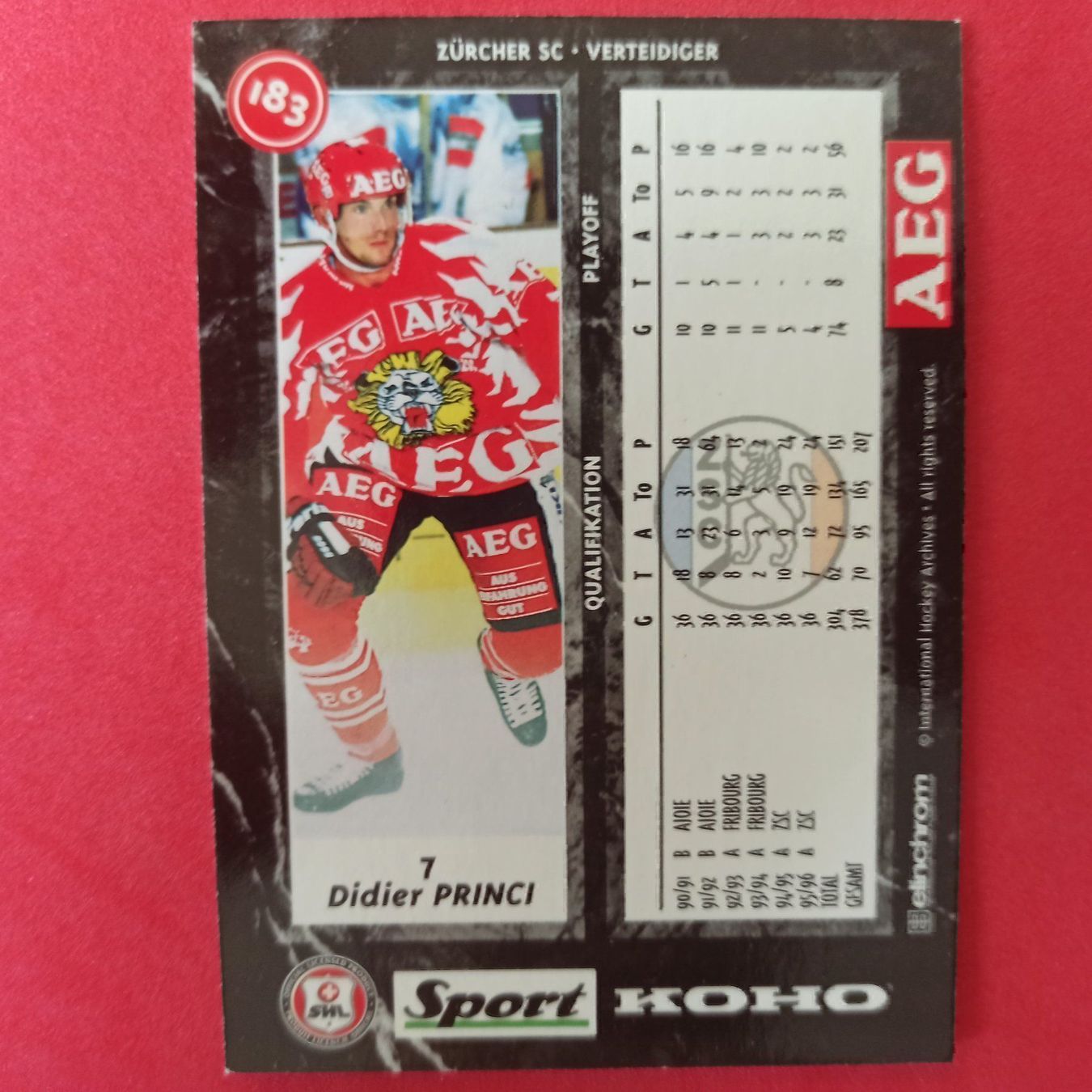 Carte collezionabili: Didier Princi - ZSC CARD - 1996/97 – Usato da Dübendorf venduto da kb86_MOVIE 1