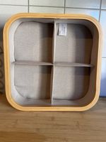 Aufbewahrungsbox Bambus natur/grau 4 Fächer neu