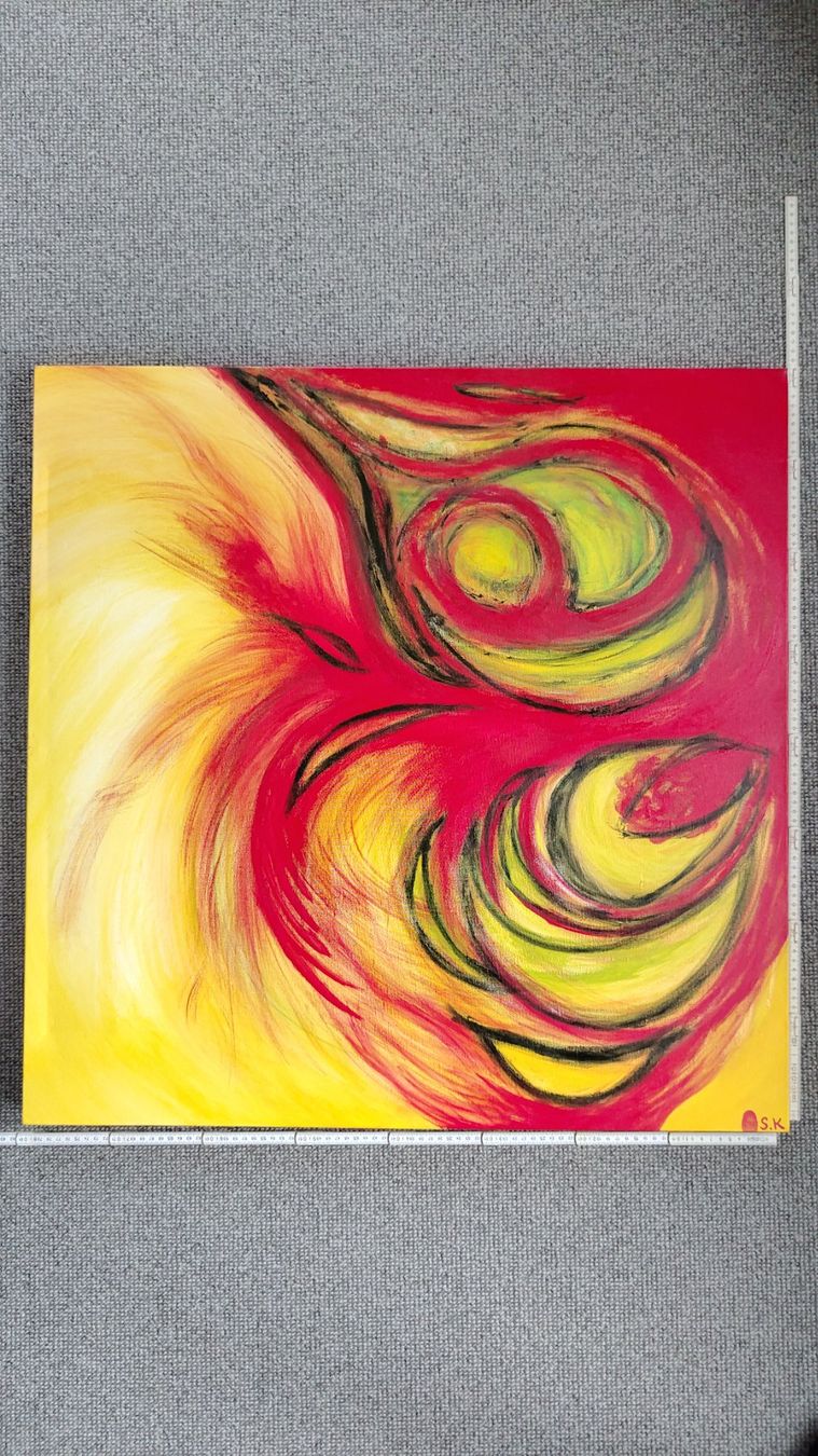 Dipinti: Abstraktes Acrylbild, handgemalt 80x80cm – Usato da Ballwil venduto da bom_ar