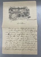 Litho Briefpapier Pensionnat du Père Girard beschrieben 1918