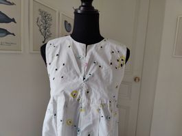 Cacharel Sleeveless bell cotton shirt blouse geometric 34 S