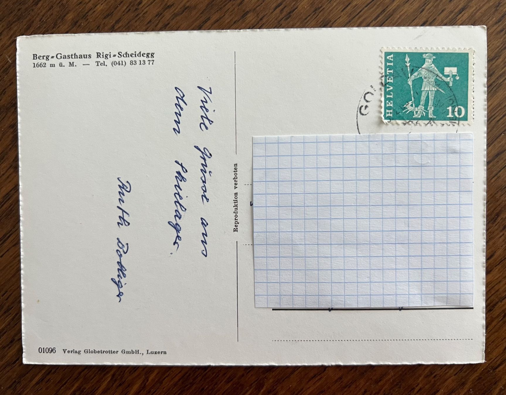 Cartes postales: Postkarte Berg-Gasthaus Rigi-Scheidegg – D'occasion à Grueningen par ant_qb8l 1