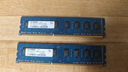 Elpida 2x 2GB, Arbeitsspeicher RAM, pc3-10600u-9-10-b0