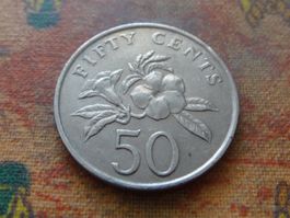 SINGAPOUR  50  Cents  1987