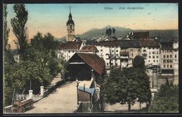 AK Olten, Alte Aarebrücke, 1910