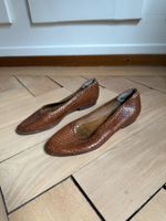 CAROL - Leder Ballerina cognac geflochten 37