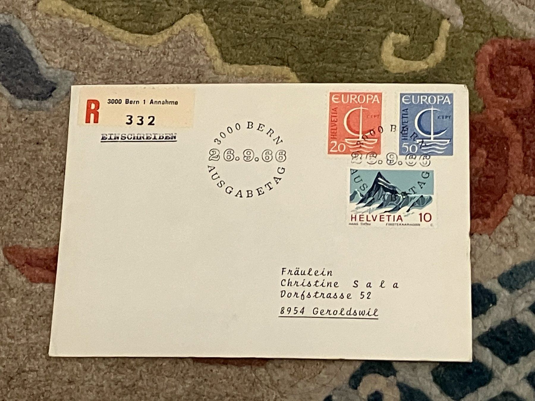 Alle Briefmarken: 1 Erstagsbrief CH Einschreiben 1966 – Neu (gemäss Beschreibung) aus Koblenz von Markenhimmel