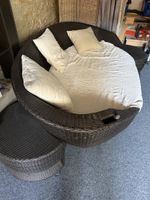 Gartenlounge Sofa mit Hocker braun guter Zustand