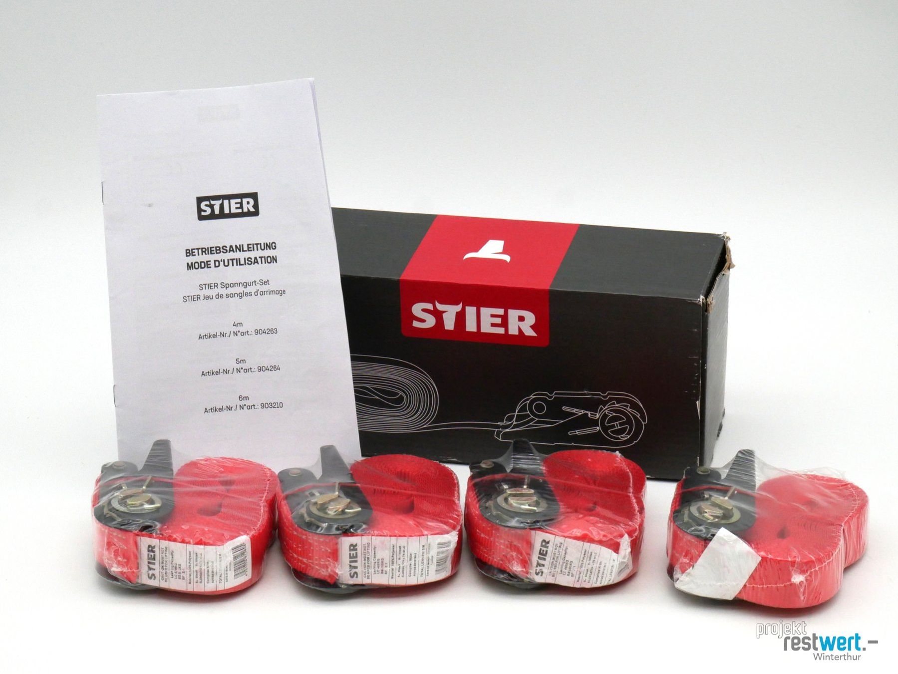 Tous les outils: STIER Spanngurt 5m 4er-Set, 400kg, Rot – Neuf avec emballage d'origine à Winterthur par Restwert_Winterthur