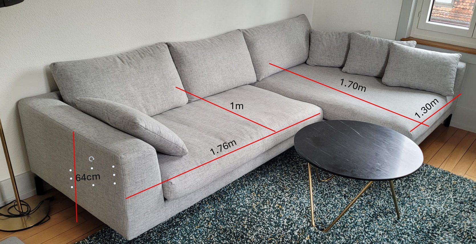 Micasa Sofas: Ecksofa - hellgrau (von Micasa) – Gebraucht aus Zürich von sunshine1345 1