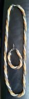 Elegante tricolor Halskette mit Armband (Set)