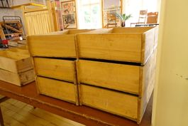 6 alte Holzschubladen / Werkstattschubladen