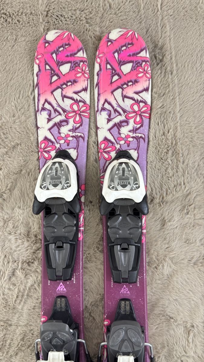 K2 Sci: Kinderski K2 Luv Bug 76 cm mit Marker Bindung rosa – Usato da Dietlikon venduto da Laura-1 1