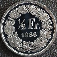 50 Rappen 1986 pp / aus Münzsatz  / in einer Münzkapsel