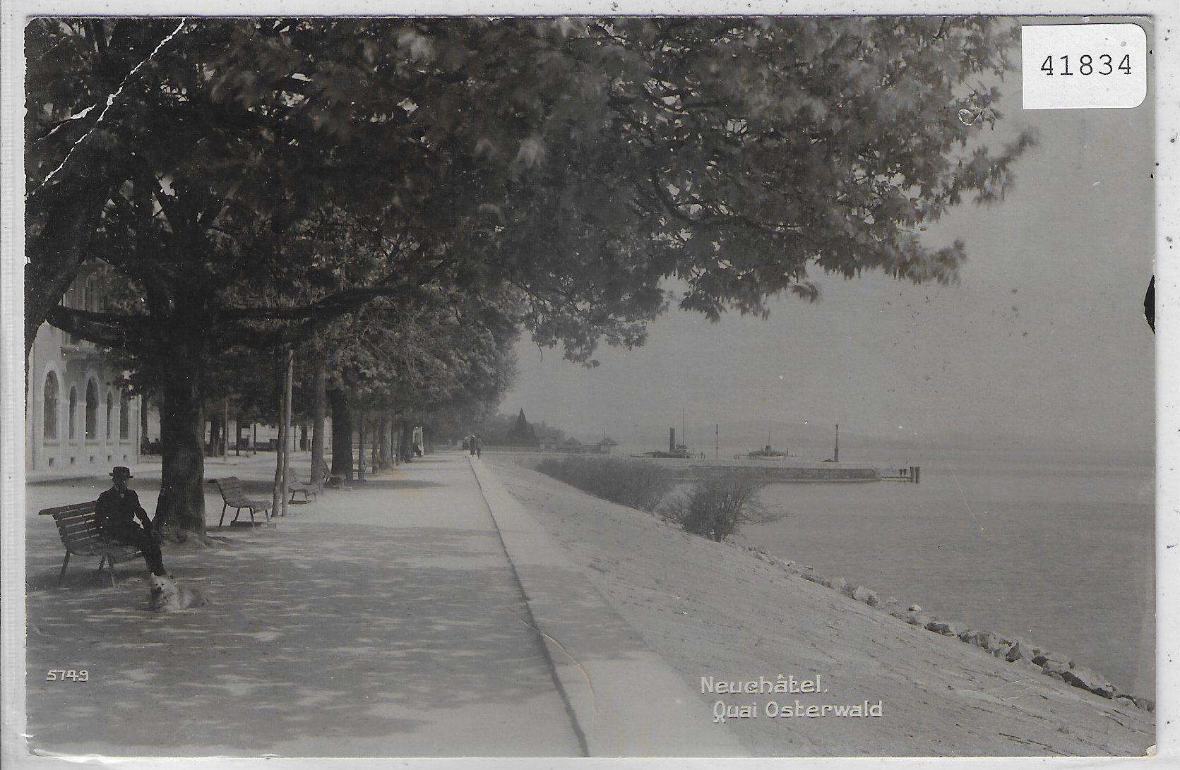 Cartoline postali: Neuchatel - Quai Osterwald - animee – Difettoso da Ettingen venduto da Kartenplanet