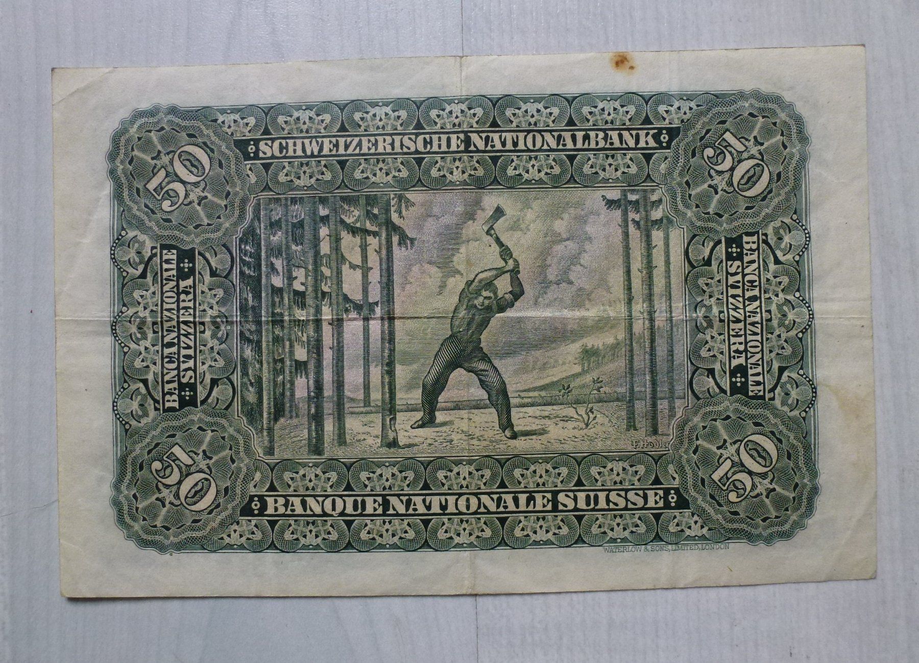 Banknoten: Schweiz ++ 50.- Franken 1942 – Gebraucht aus Walkringen von Casablanca777 3