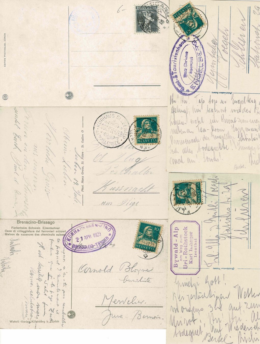 Cartoline postali: 7 Hotelpostkarten – Usato da Zürich venduto da Bierino