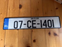 Irland Auto Kennzeichen Nummernschild