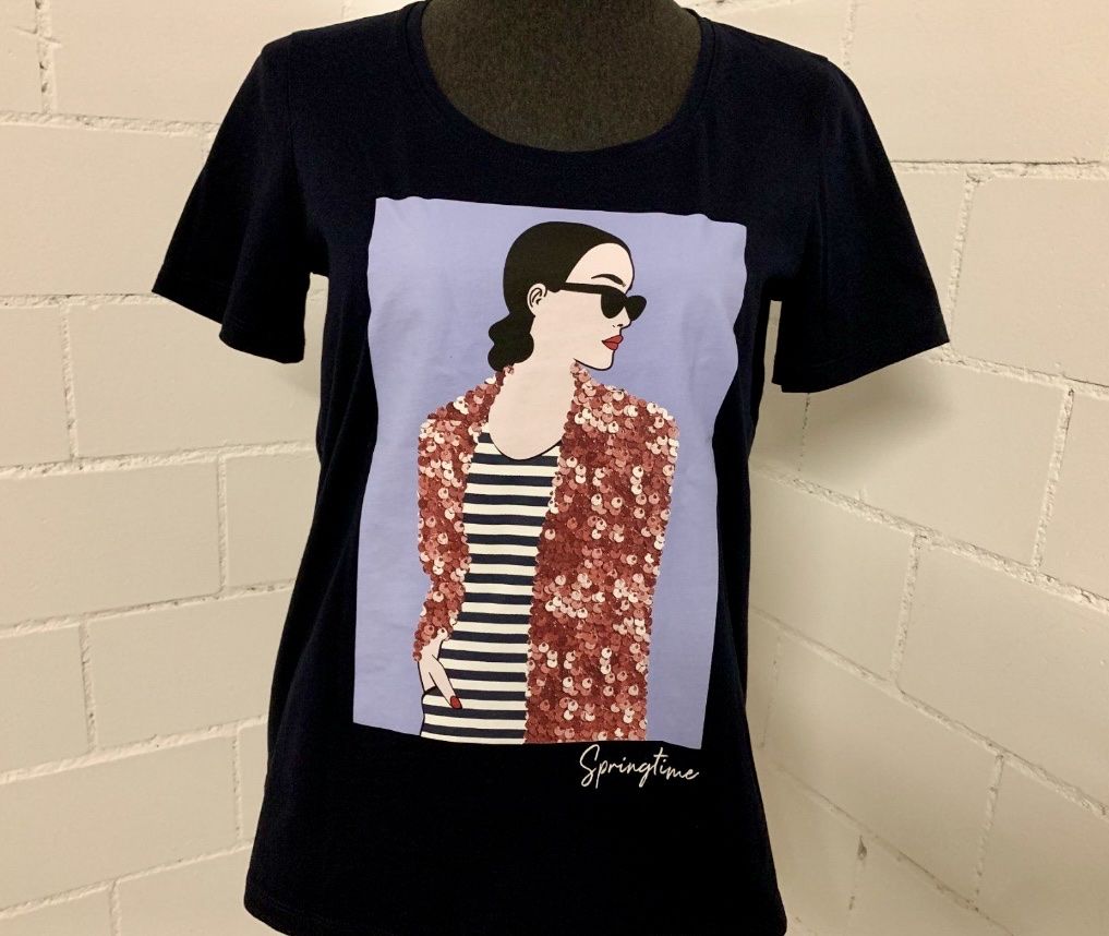 T-shirt: Kenny S. Navy Damen Print – Usato da Baden venduto da Tiffany6878