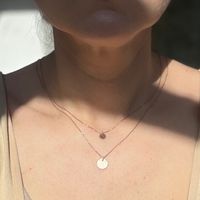925 Silber roségold Kette Plättchen Rund 6mm 40-45cm 3 mic
