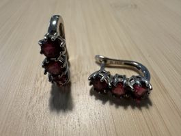Ohranhänger Silber mit Rhodolith