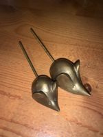 2x Vintage Messing Mäuse Figuren