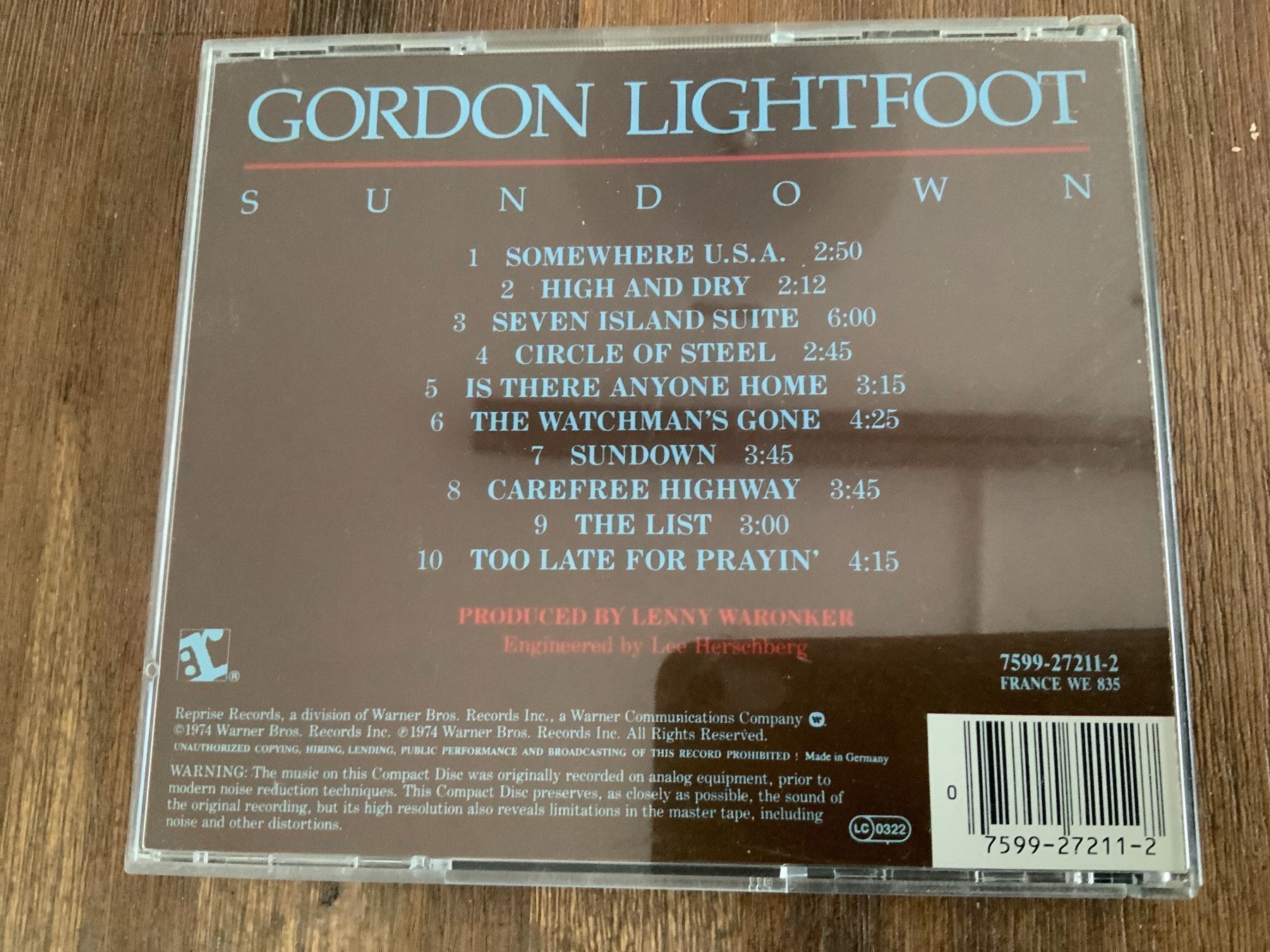 CDs: Gordonh Lightfoot, CD – Gebraucht aus Uster von Macita56 1