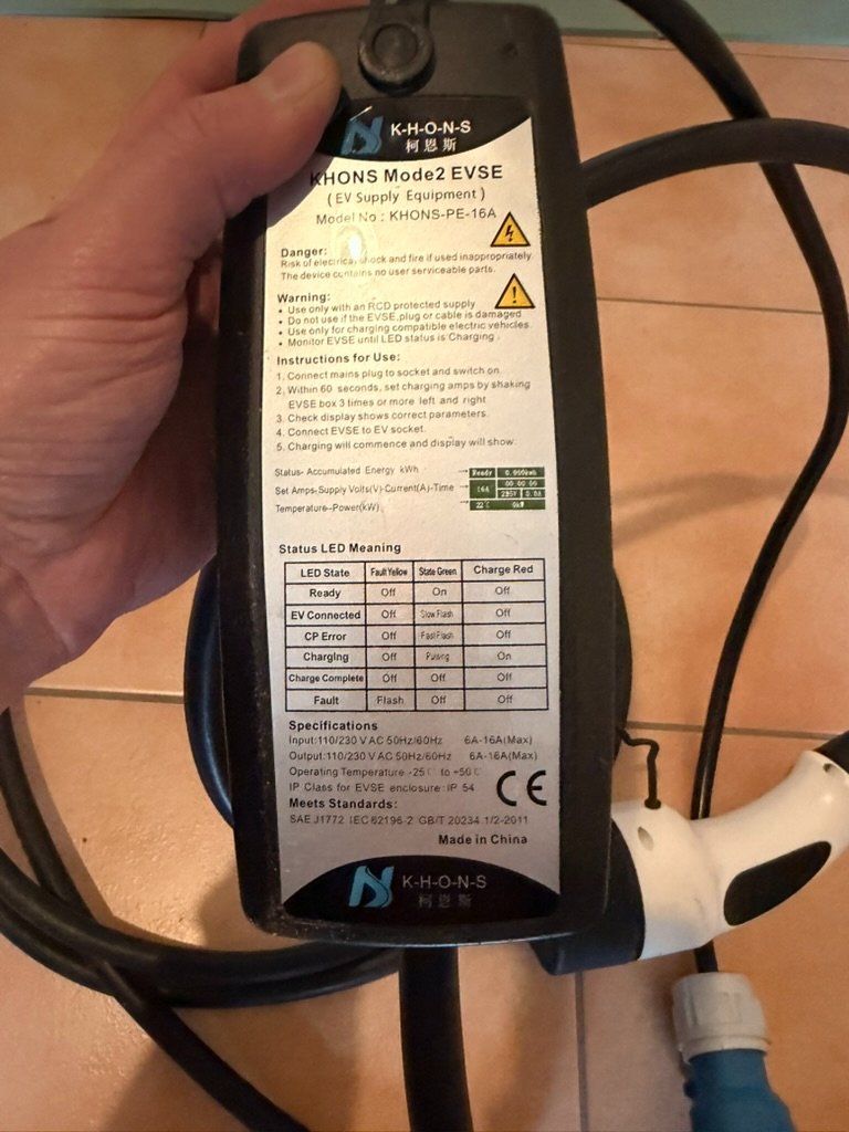 Caricabatterie: Câble recharge EV Type 2 16A 5m - KHONS Ladekabel – Usato da Jouxtens-Mézery venduto da ant_8rzb 2