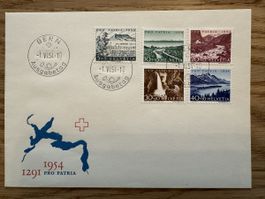 FDC Pro Patria 1954 illustriert ohne Adresse deutsch selten
