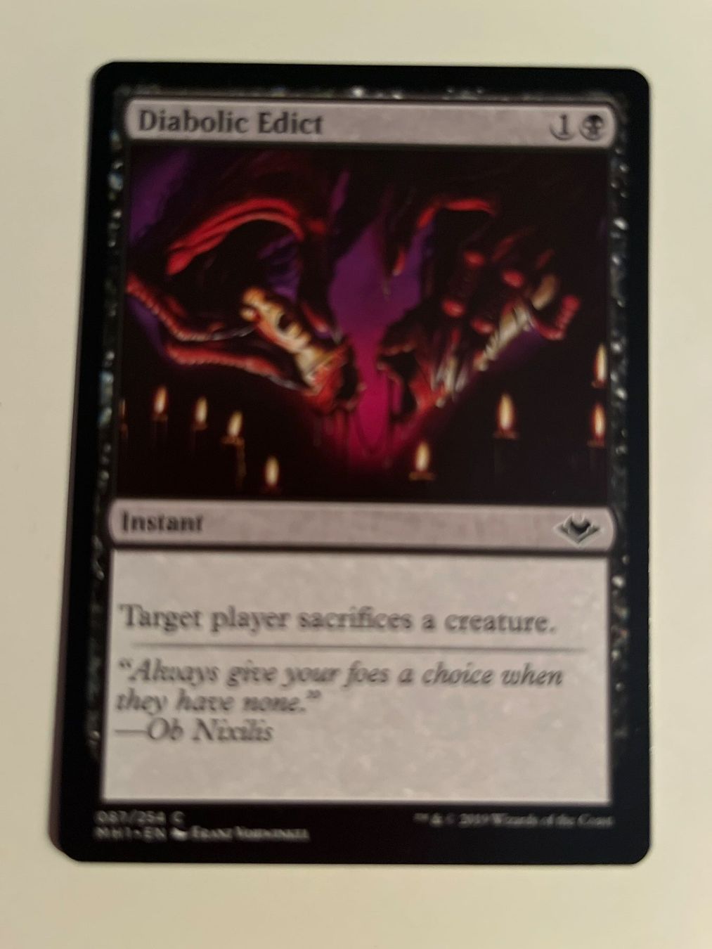 Magic The Gathering Carte collezionabili: 1 x Diabolic Edict - Magic: The Gathering - MtG – Usato da Kriens venduto da Shadi1980