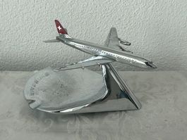 Vintage SWISSAIR Aschenbecher „DC-8“ Bühler 6491 1960er RAR