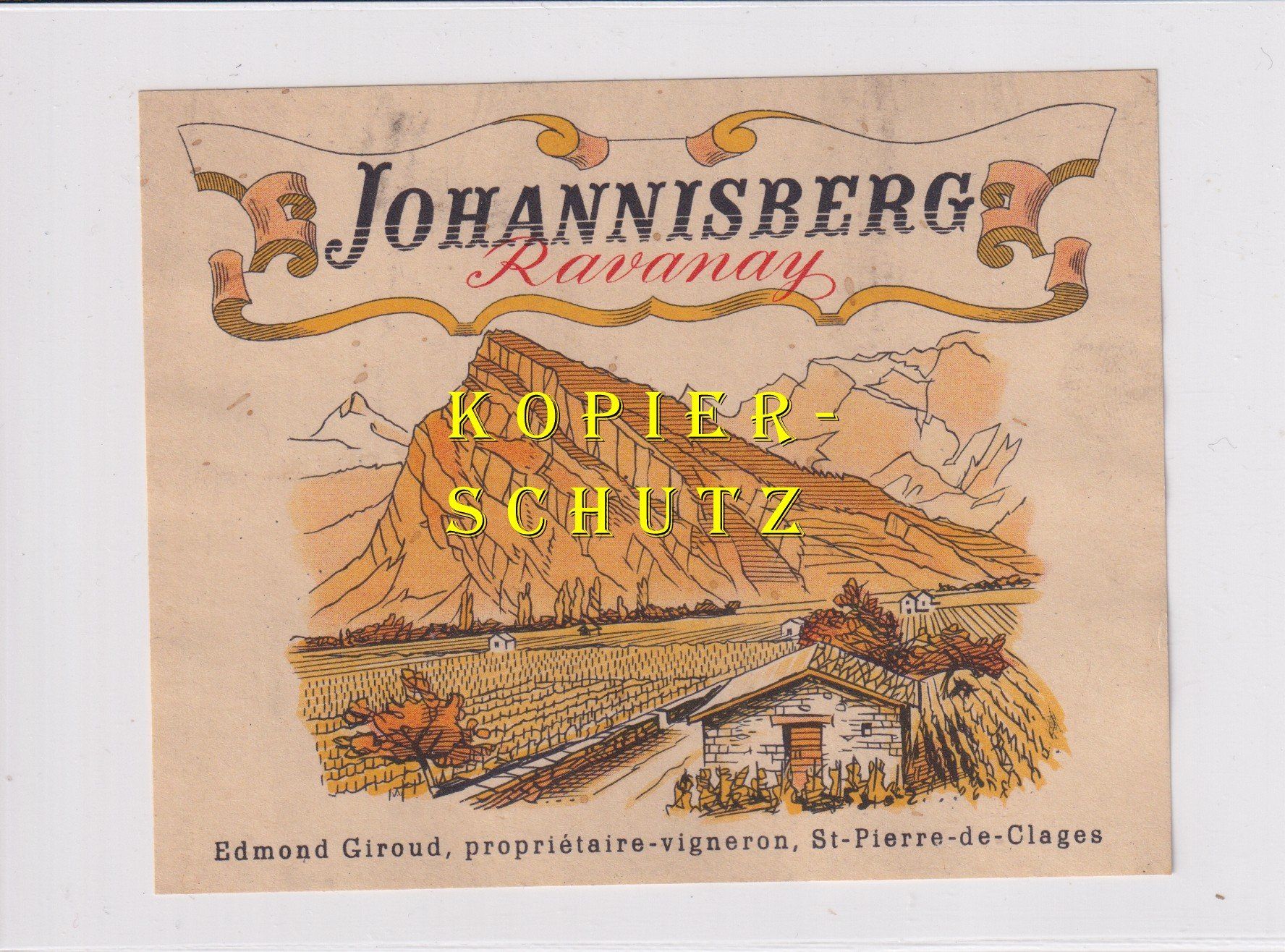 Carta: Etikette - Johannisberg "Ravanay" /bp – Usato da Hombrechtikon venduto da Rudolf07