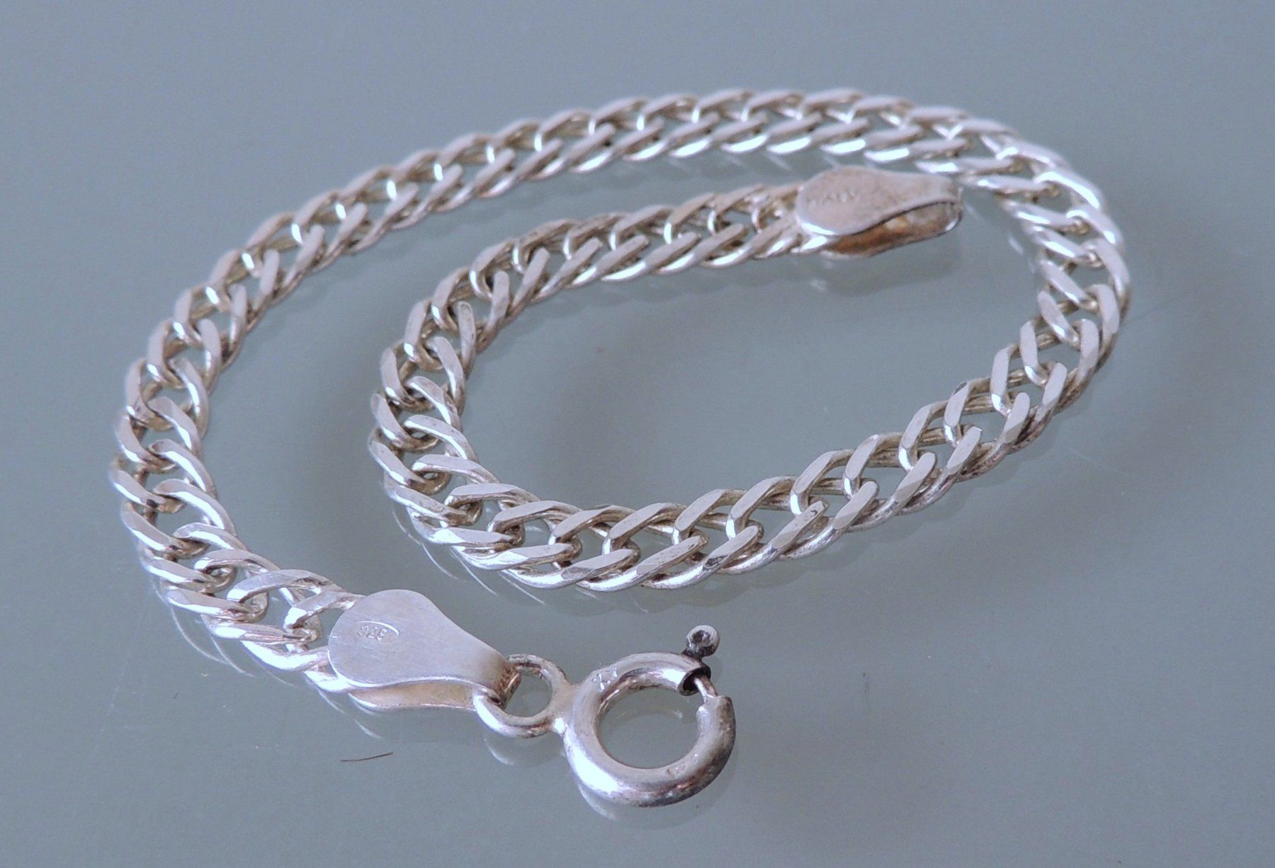 Bracciali & Braccialetti: Silber 925 Panzer Armband 17,5 cm / 4 mm – Usato da Waldenburg venduto da schaller707