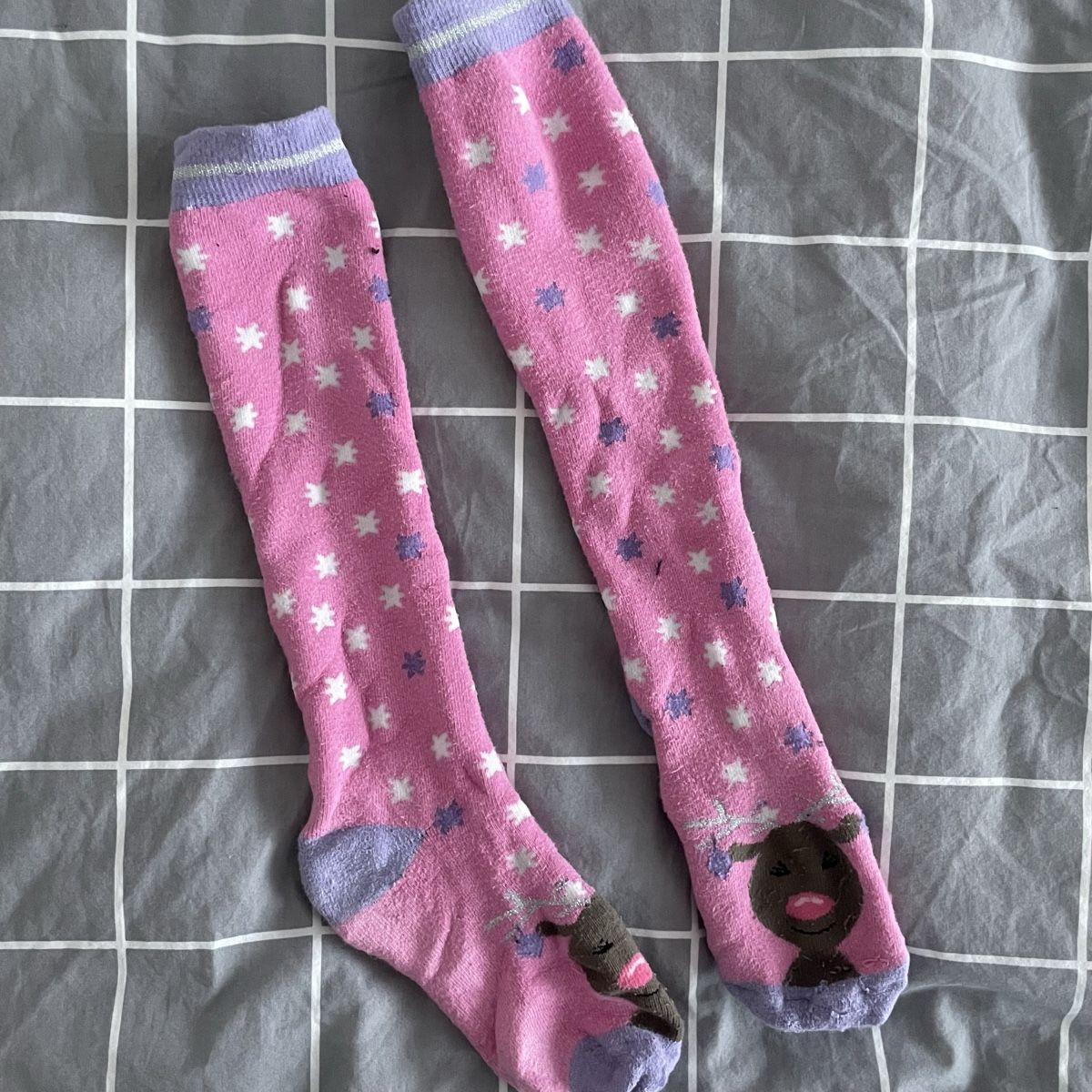 Calze per bambini: Socken mit Rentier, pink – Usato da Schaffhausen venduto da el.bel23