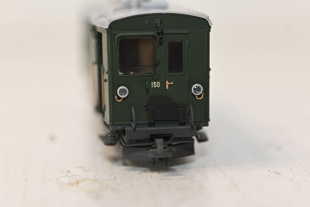2 Voitures Miniatures Bemo HOm - RhB 3060 + 3254 - état Neuf