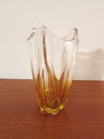 Grosse zweifarbige Vintage Glas Vase