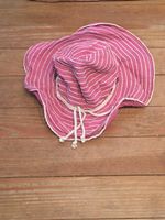 Sonnenhut Pink gestreift mit Band Durchmesser ca.40cm