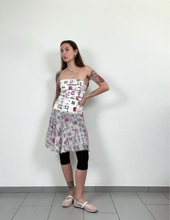 Vintage Y2K Iceberg cotton Dress with silk skirt